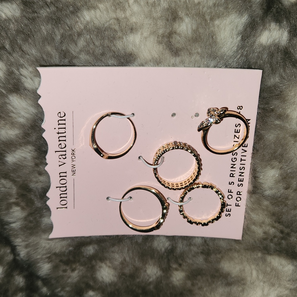 London valentine set of 5 rings